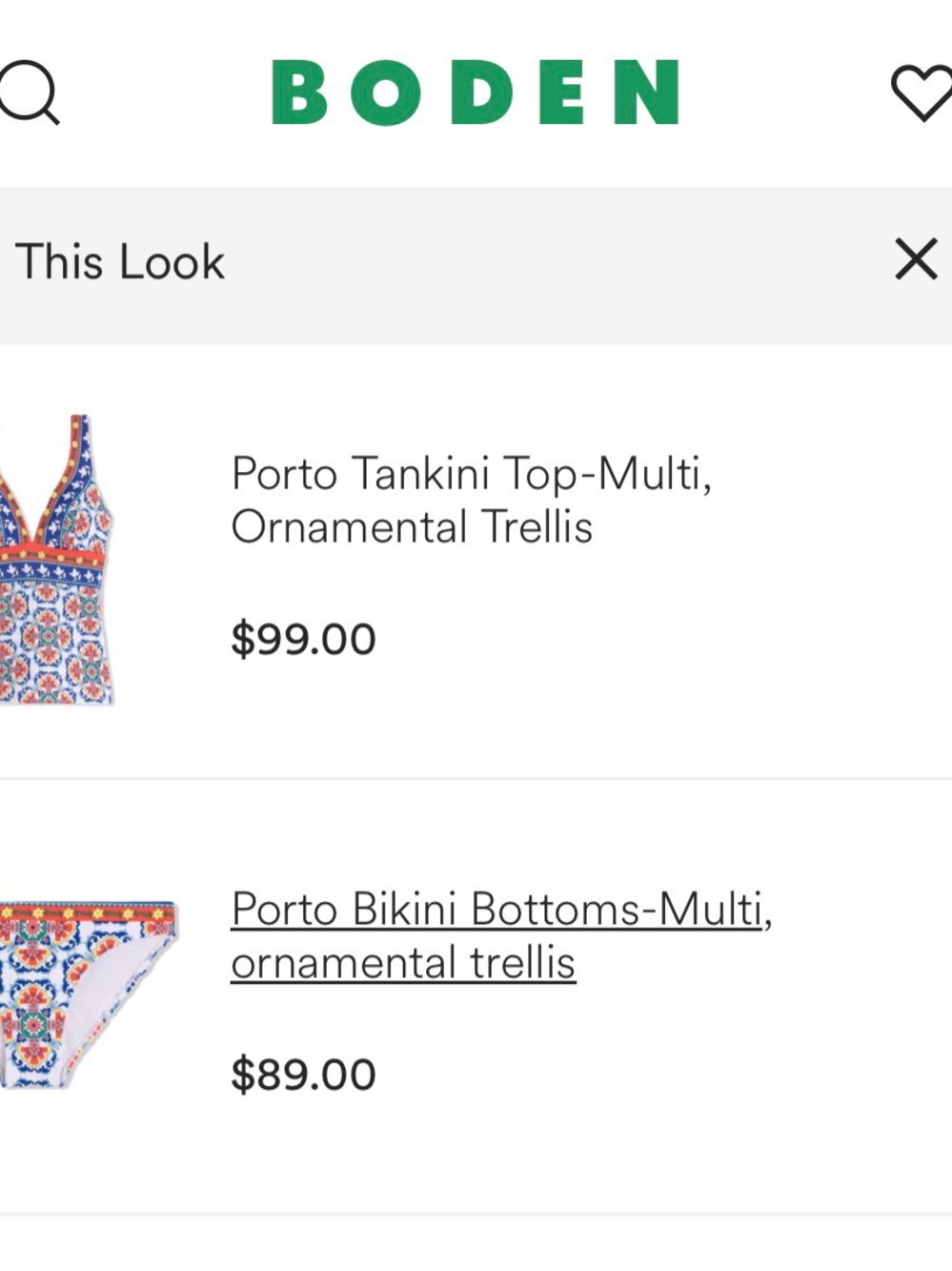 Boden Porto Tankini Bikini BottomsSz 8 and TopSz 6 - Picture 15 of 15